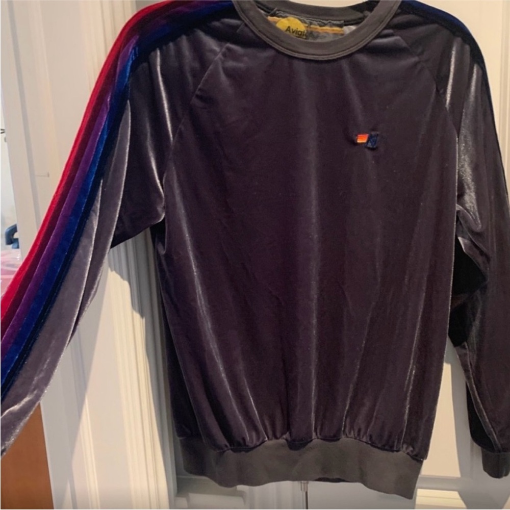 Aviator Nation Charcoal Tee with Yellow Detail